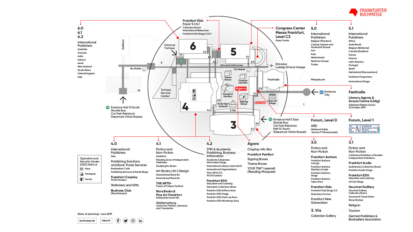 Plano al completo de la Feria Internacional del Libro de Frankfurt 2019