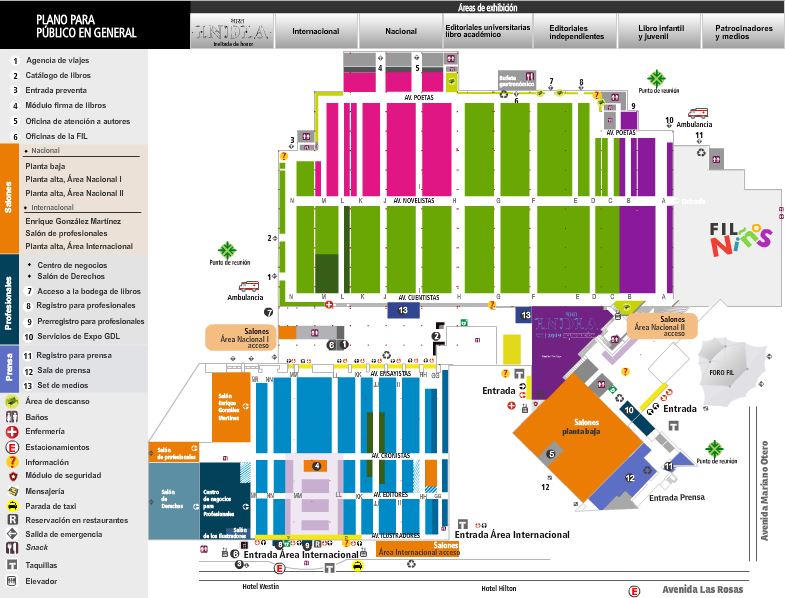 Plano de la Feria Internacional del Libro de Guadalajara 2019